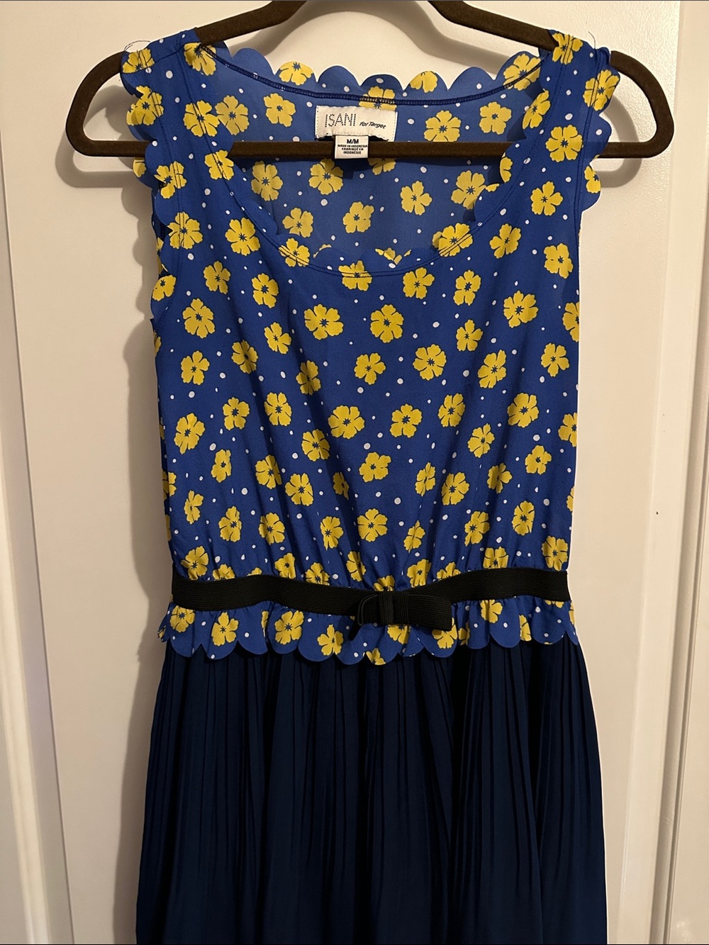 ISANI Blue & Yellow Floral Scallop Dress